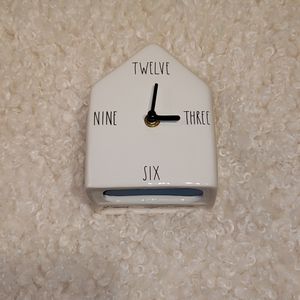 Rae dunn WHITE BIRDHOUSE CLOCK